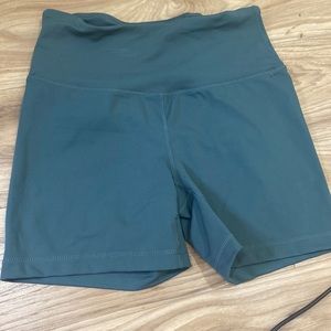 turquoise biker shorts